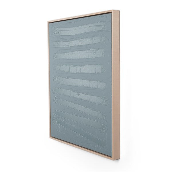 Discover Victoria Holly's exquisite minimalist artworks. Inspired by classic colors and shapes, these captivating plaster-based paintings feature tangible texture. Framed in natural American maple, they enhance any space. Handmade in Austin, Texas, they embody contemporary design and timeless elegance.