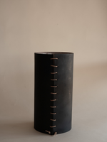 Black Contrast Leather Wrapped Vase