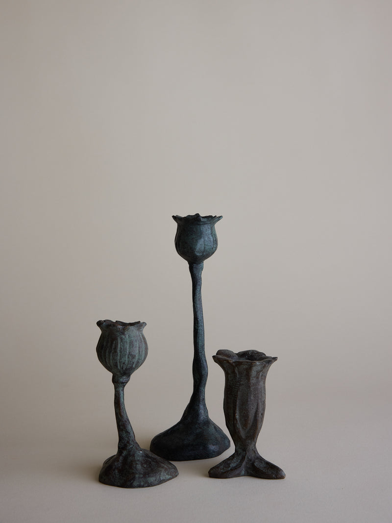 Bronze Campanula Candle Holder