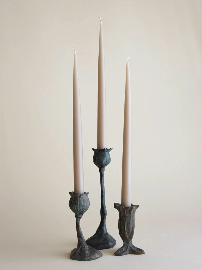 Bronze Poppy Candle Holder