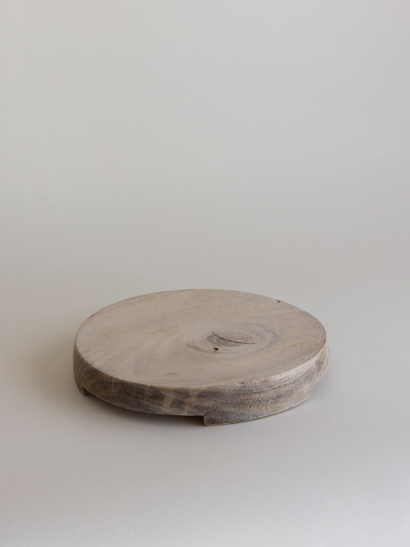 Found Round Wood Pedestal