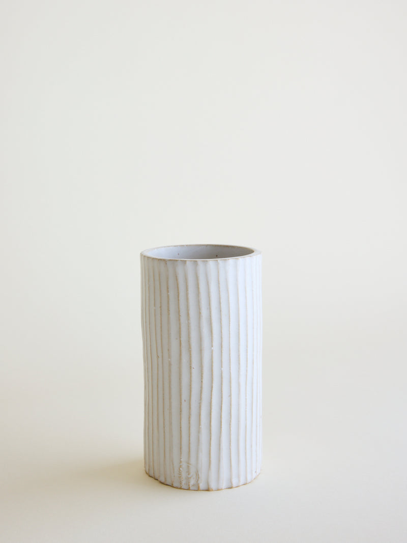 Tall Ribbed Vase