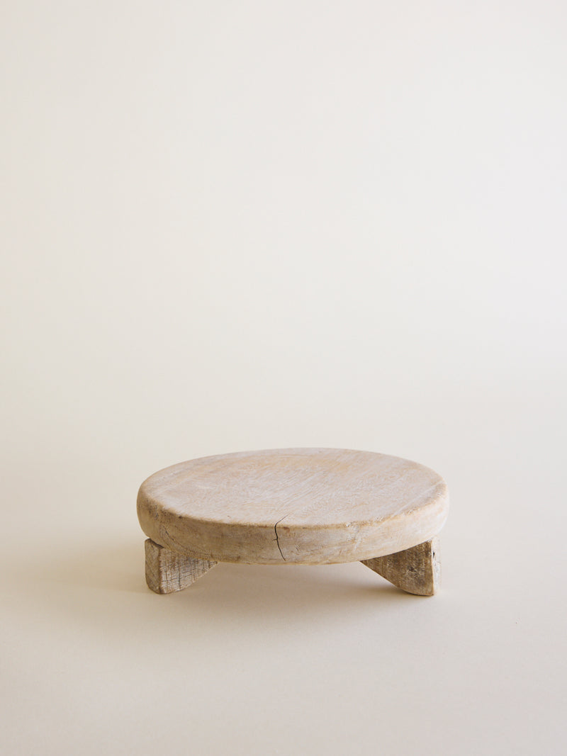 Found Round Wood Pedestal