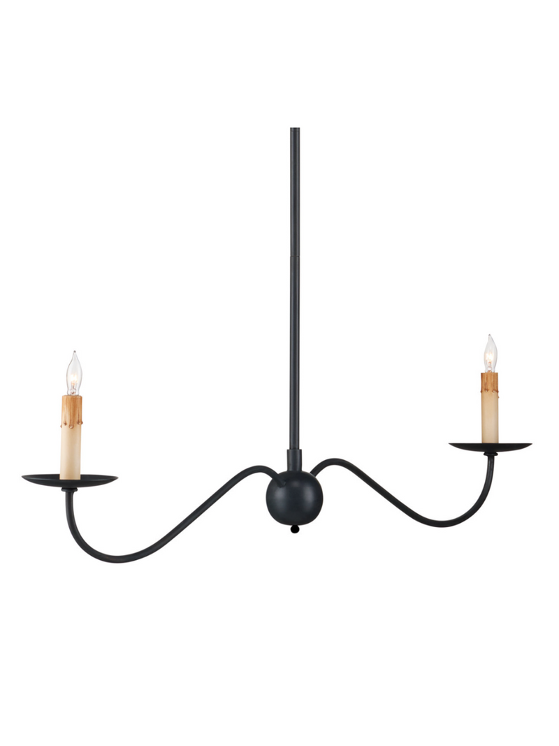 Saxon Black Linear Chandelier