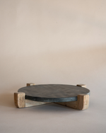 Acacia Wood and Marble Stand